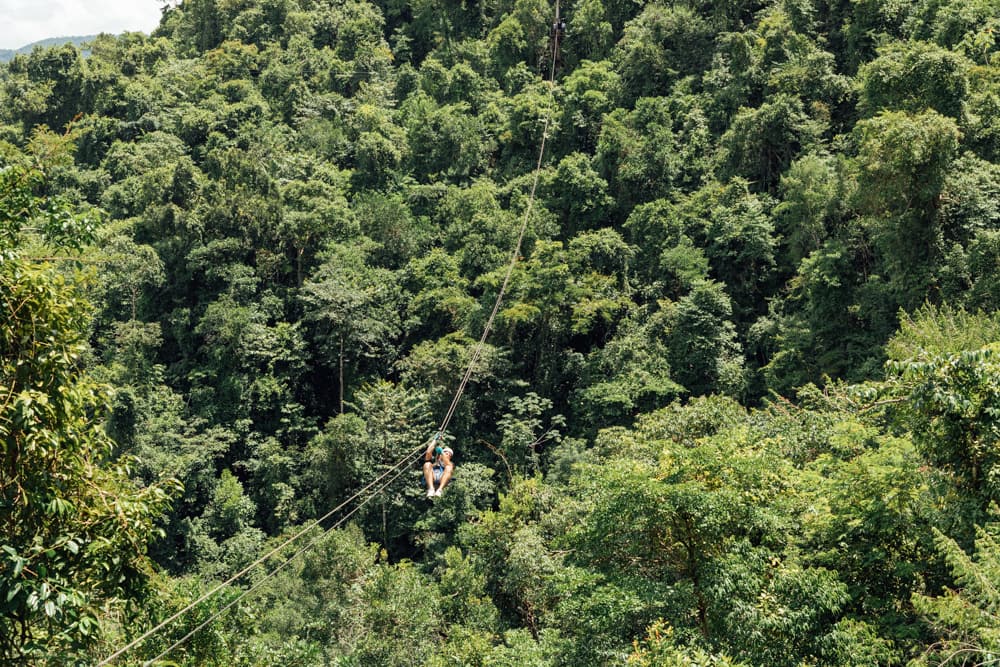 Tyrolienne au Belize